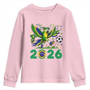 Funny Brazil Soccer Macaw Youth Sweatshirt 2026 Football Fan Graphic