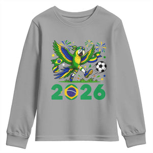 Funny Brazil Soccer Macaw Youth Sweatshirt 2026 Football Fan Graphic