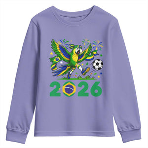 Funny Brazil Soccer Macaw Youth Sweatshirt 2026 Football Fan Graphic