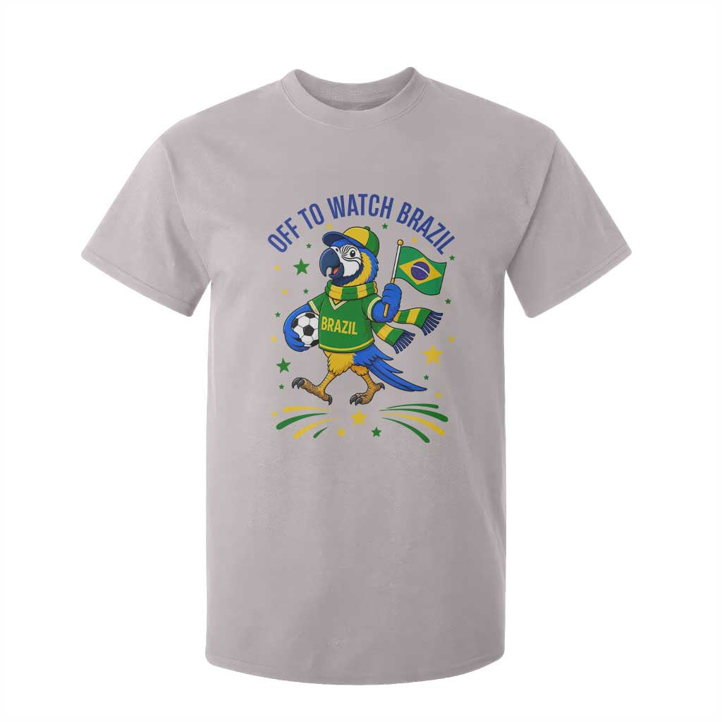 Off To Watch Brazil T Shirt For Kid Funny Tropical Bird Soccer Fan