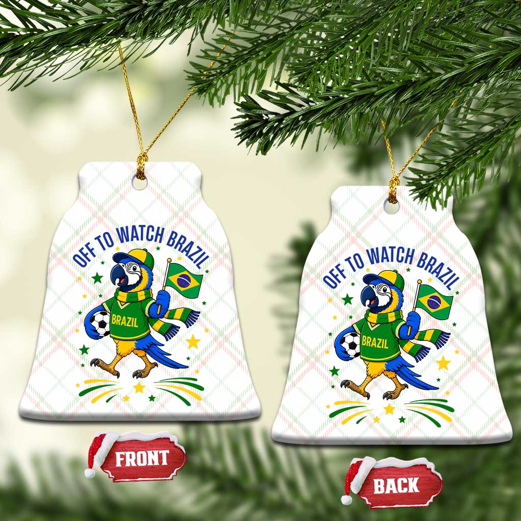 Off To Watch Brazil Ceramic Ornament Funny Tropical Bird Soccer Fan