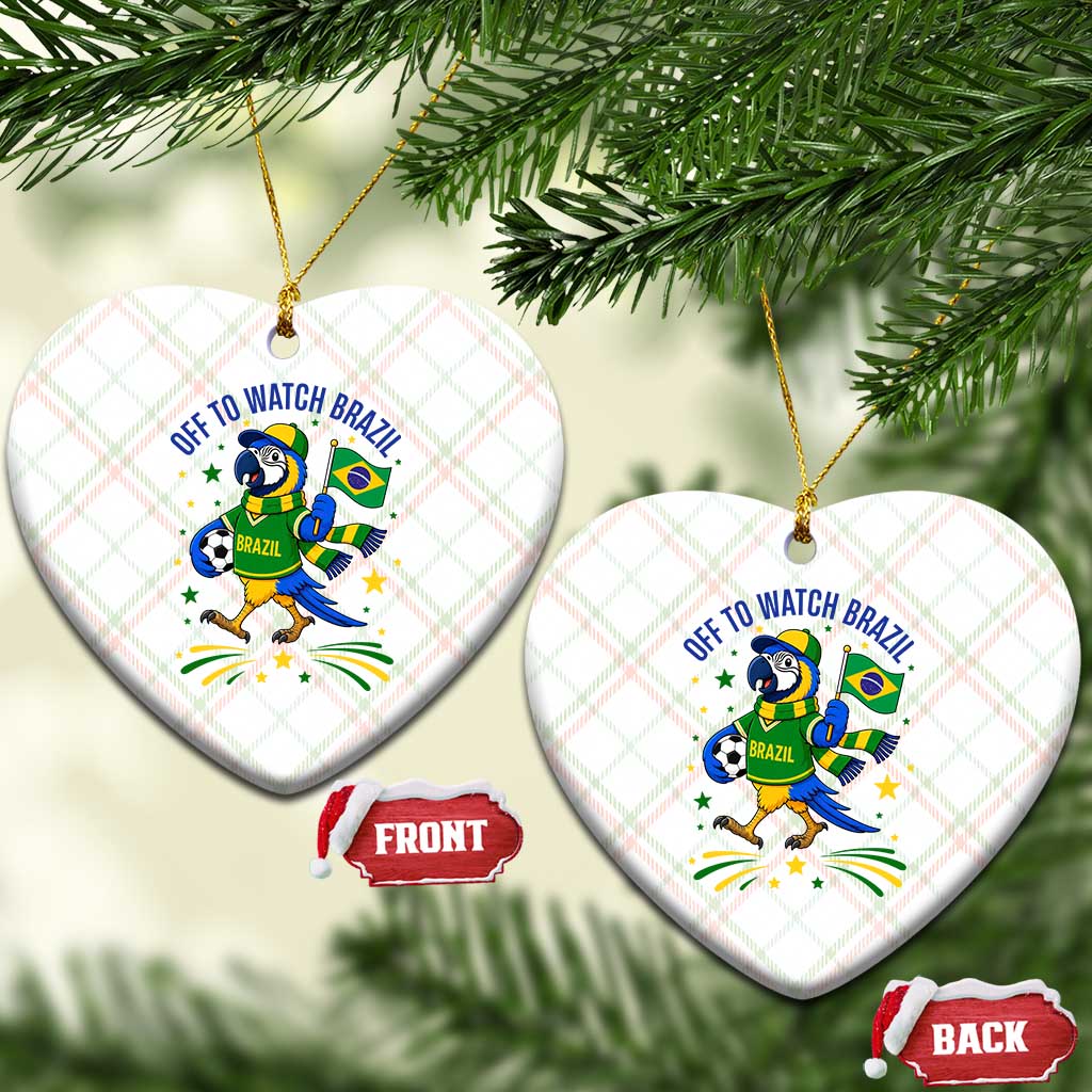 Off To Watch Brazil Ceramic Ornament Funny Tropical Bird Soccer Fan