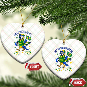 Off To Watch Brazil Ceramic Ornament Funny Tropical Bird Soccer Fan