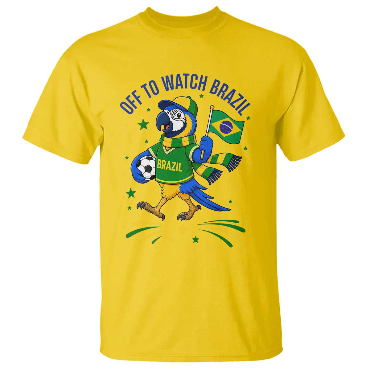 Off To Watch Brazil T Shirt Funny Tropical Bird Soccer Fan