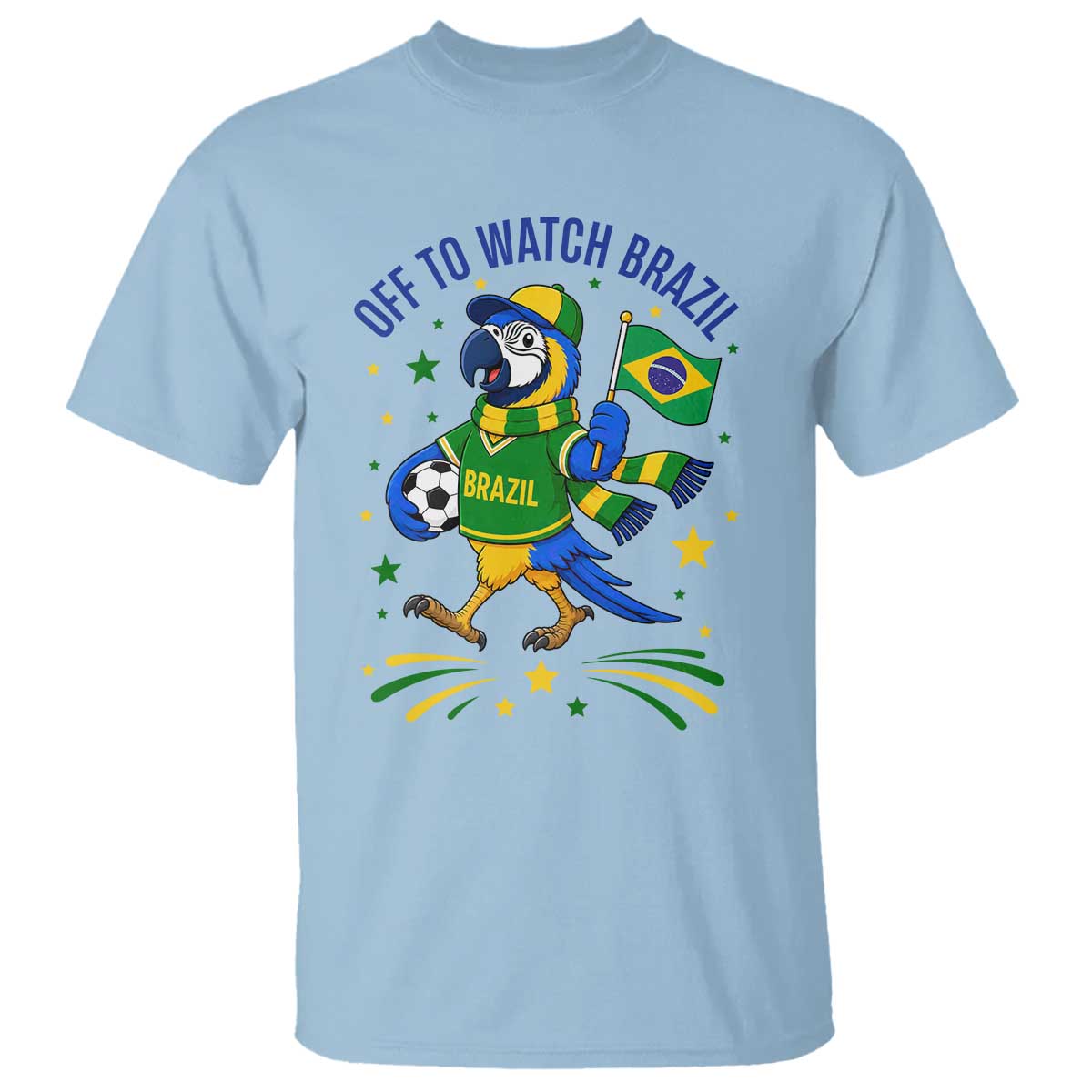 Off To Watch Brazil T Shirt Funny Tropical Bird Soccer Fan