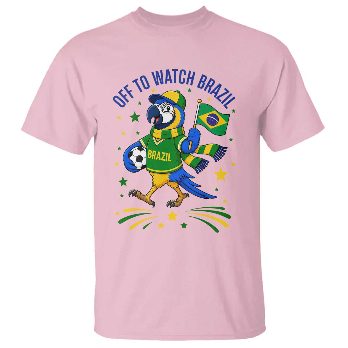 Off To Watch Brazil T Shirt Funny Tropical Bird Soccer Fan