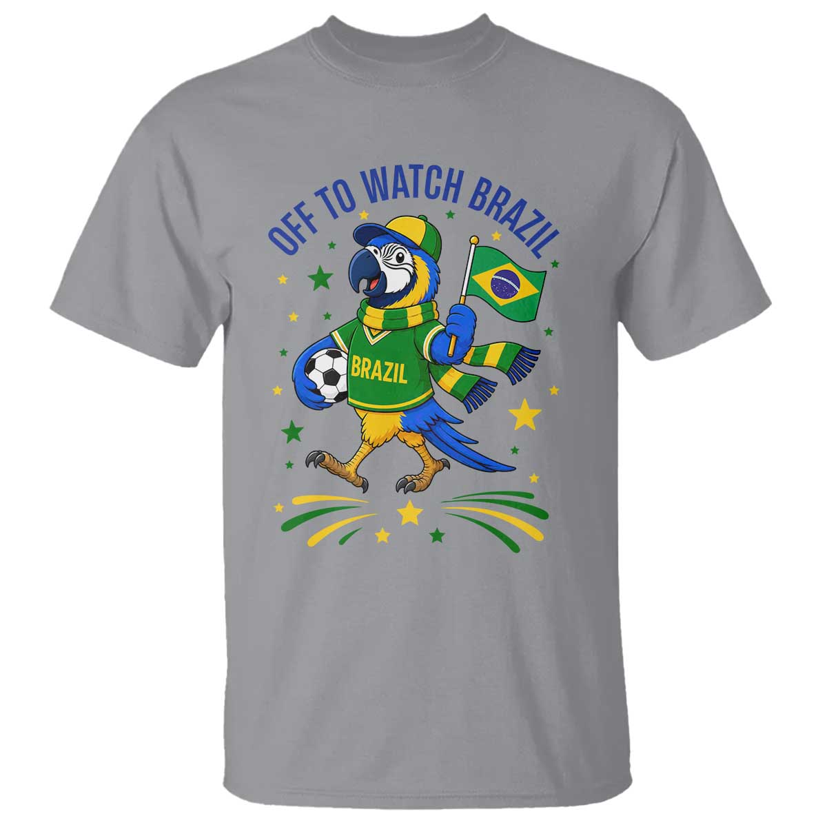 Off To Watch Brazil T Shirt Funny Tropical Bird Soccer Fan