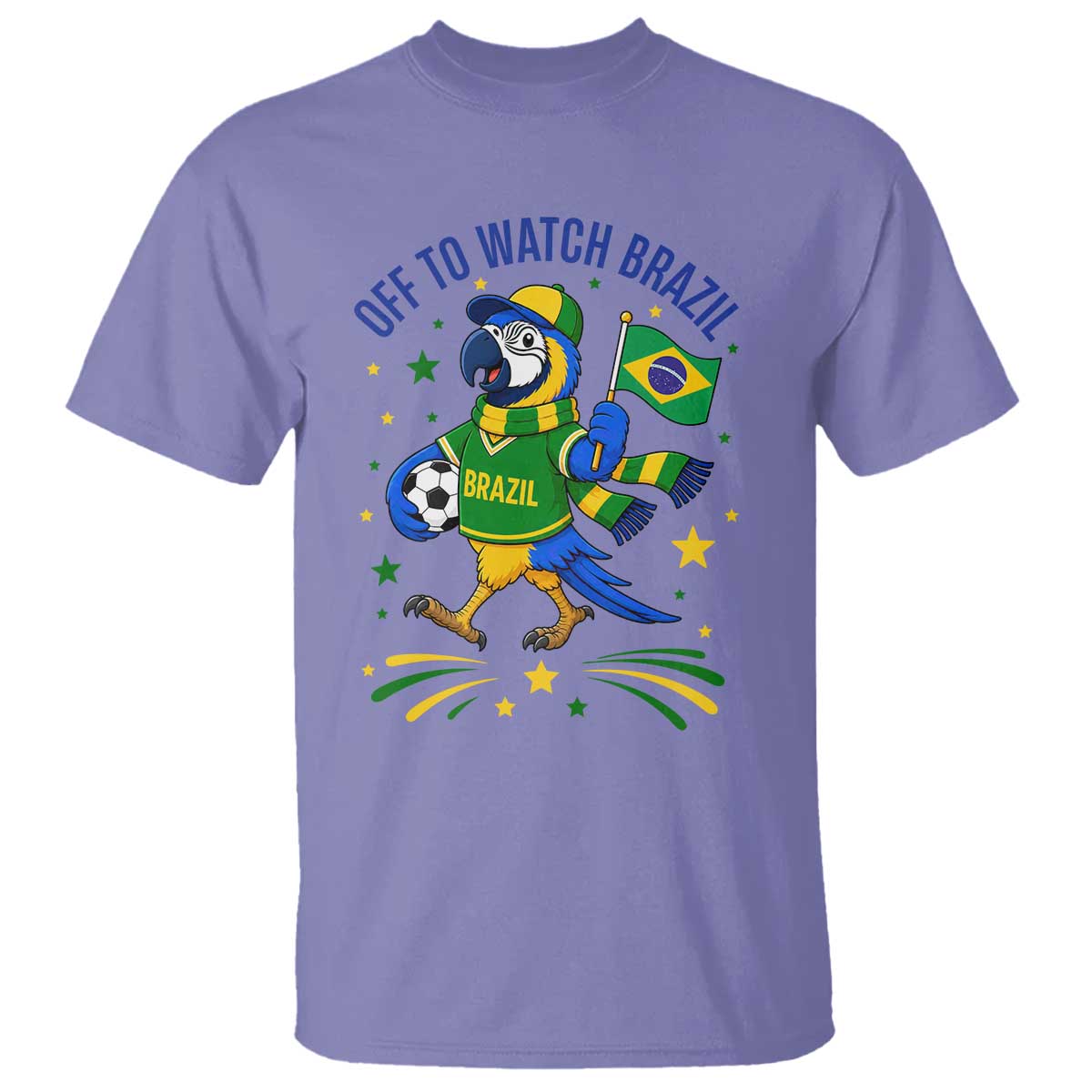 Off To Watch Brazil T Shirt Funny Tropical Bird Soccer Fan