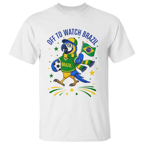 Off To Watch Brazil T Shirt Funny Tropical Bird Soccer Fan