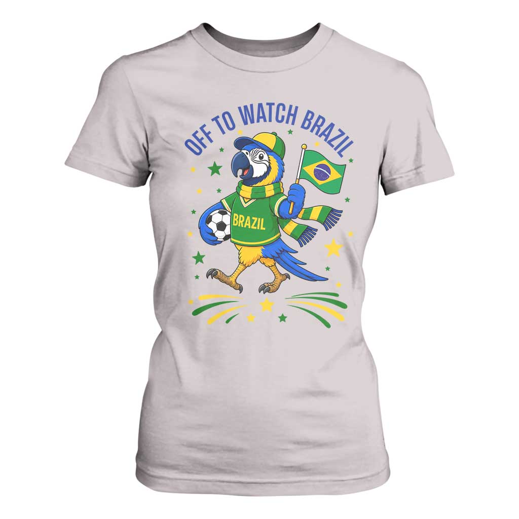 Off To Watch Brazil T Shirt For Women Funny Tropical Bird Soccer Fan