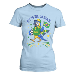 Off To Watch Brazil T Shirt For Women Funny Tropical Bird Soccer Fan