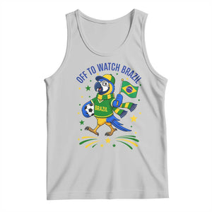 Off To Watch Brazil Tank Top Funny Tropical Bird Soccer Fan