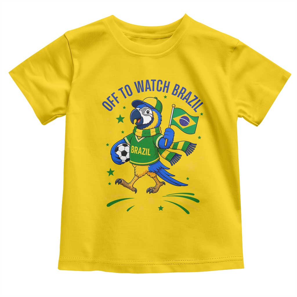Off To Watch Brazil Toddler T Shirt Funny Tropical Bird Soccer Fan