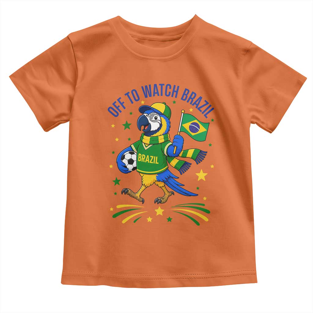 Off To Watch Brazil Toddler T Shirt Funny Tropical Bird Soccer Fan