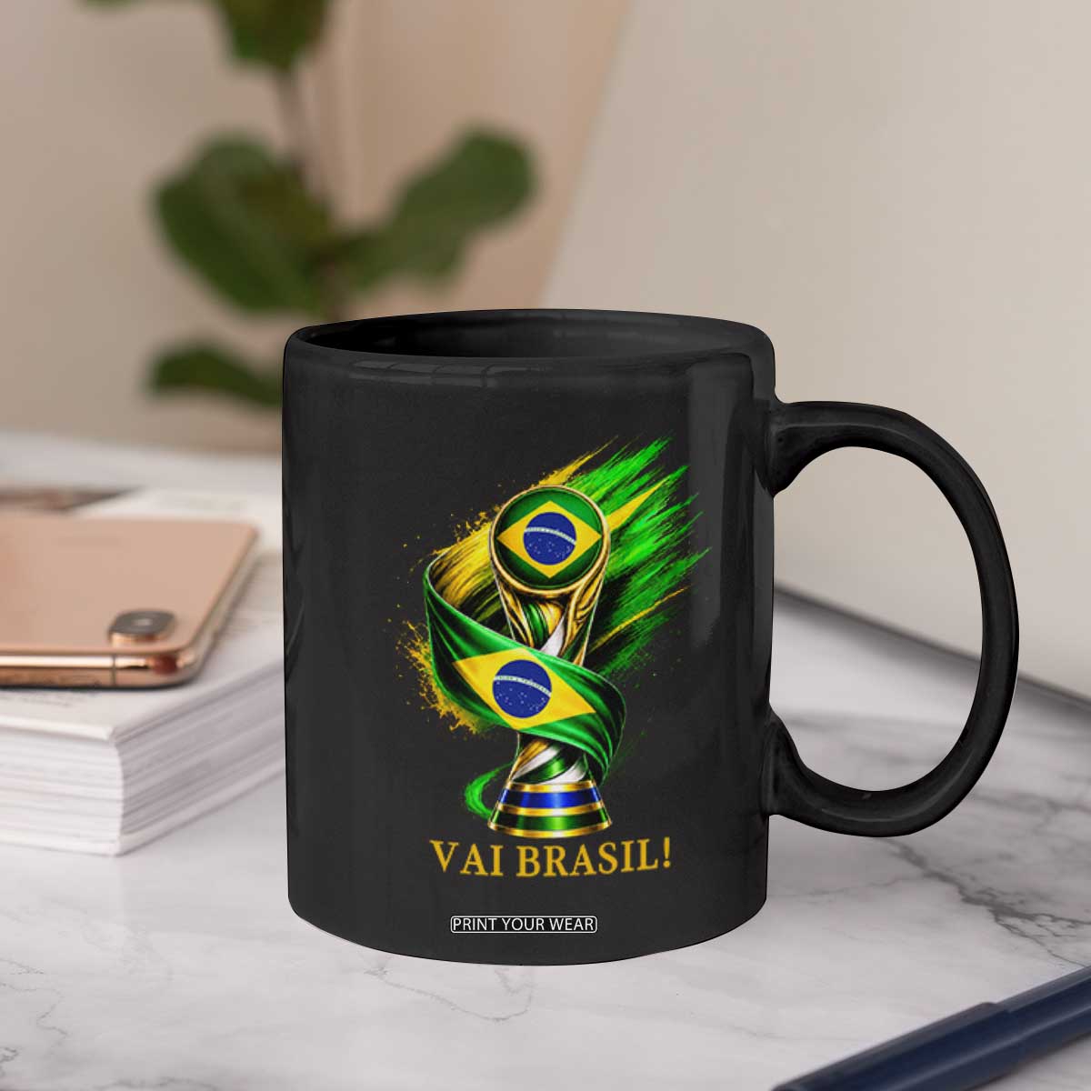 Brazil Soccer Fan 2026 Gift Coffee Mug Vai Brasil