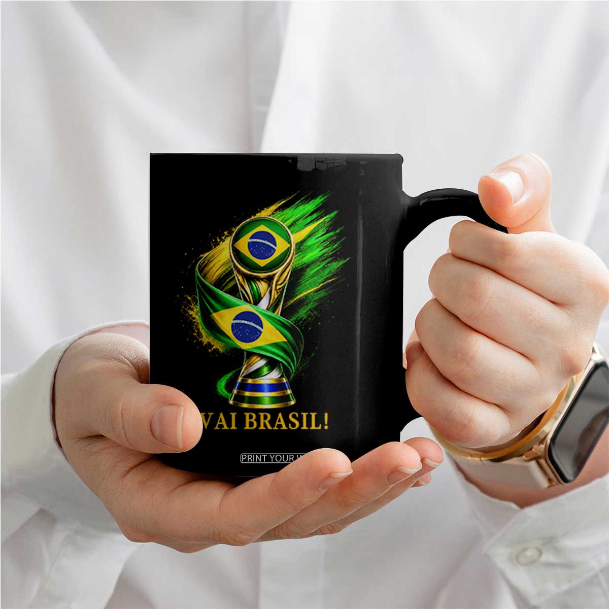 Brazil Soccer Fan 2026 Gift Coffee Mug Vai Brasil