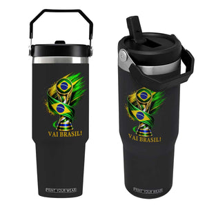 Brazil Soccer Fan 2026 Gift Flip Straw Tumbler Vai Brasil