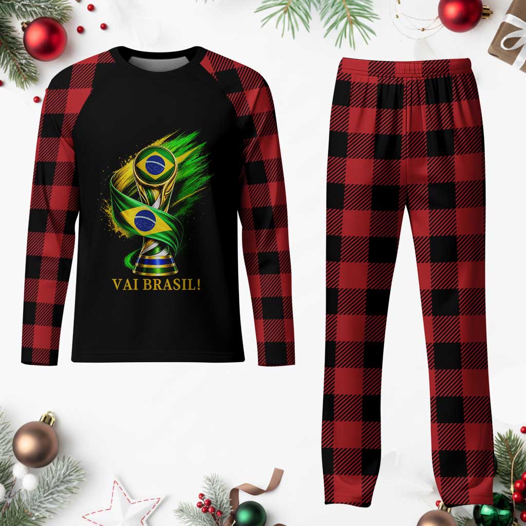 Brazil Soccer Fan 2026 Gift Plaid Pajama Set Vai Brasil TS12 Buffalo Plaid Print Your Wear