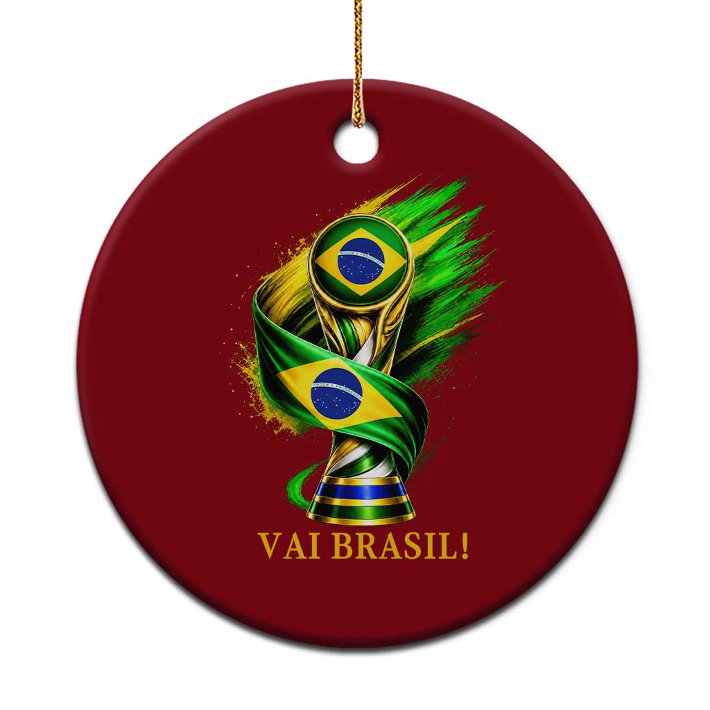 Brazil Soccer Fan 2026 Gift Ceramic Ornament Vai Brasil