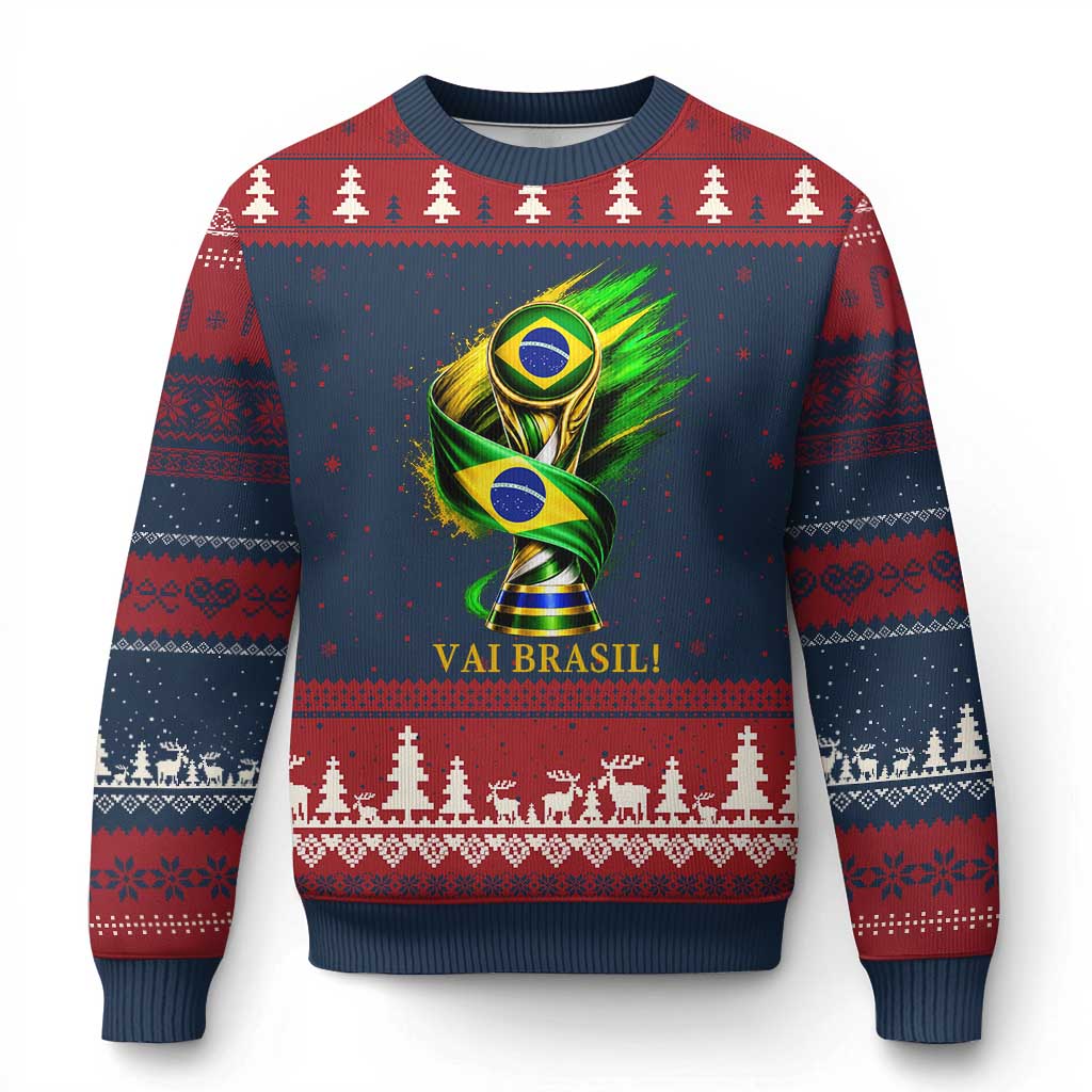 Brazil Soccer Fan 2026 Gift Ugly Christmas Sweater Vai Brasil