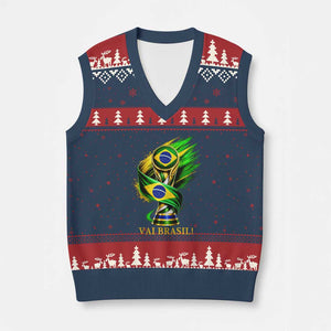 Brazil Soccer Fan 2026 Gift V-Neck Knit Sweater Vest Vai Brasil