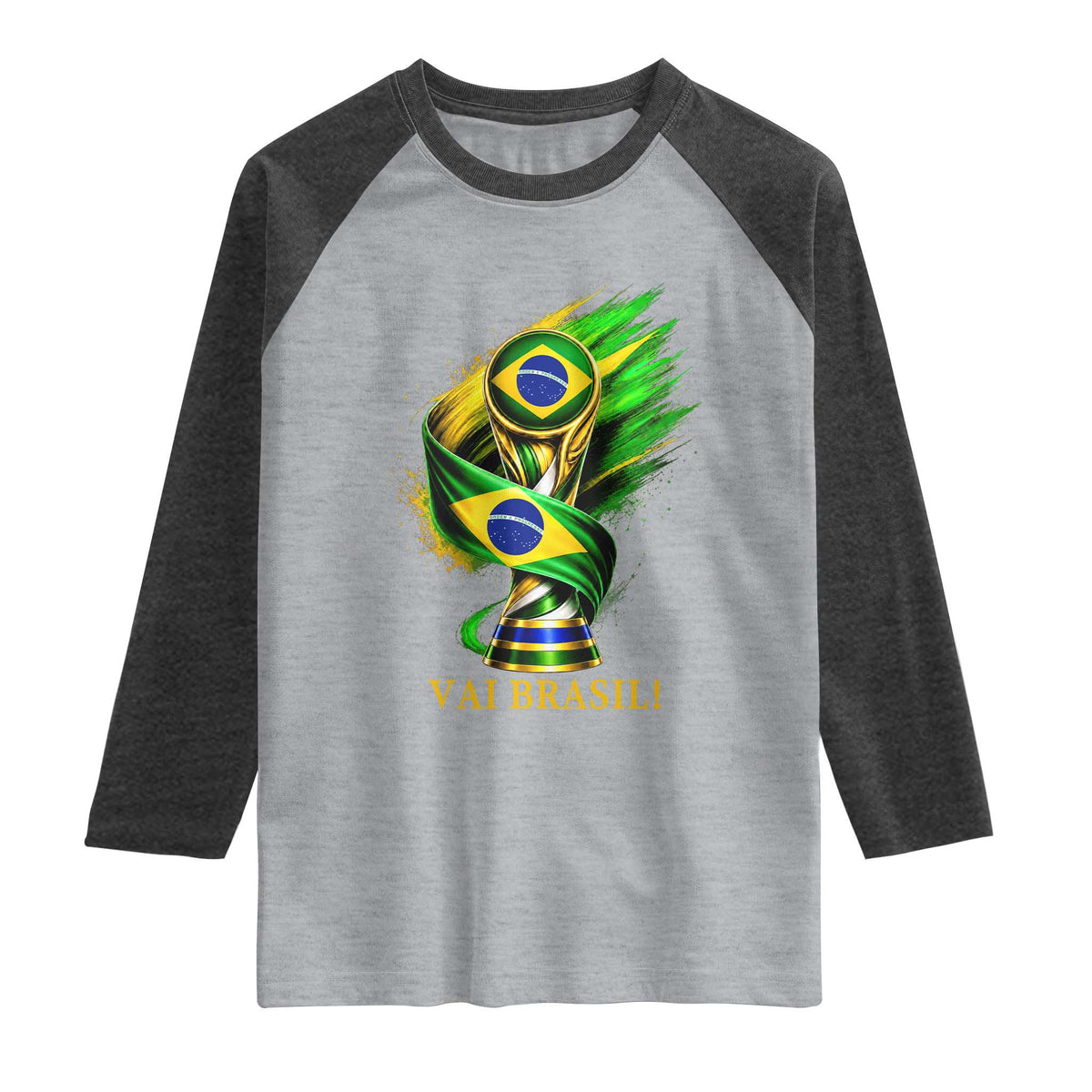 Brazil Soccer Fan 2026 Gift Raglan Shirt Vai Brasil