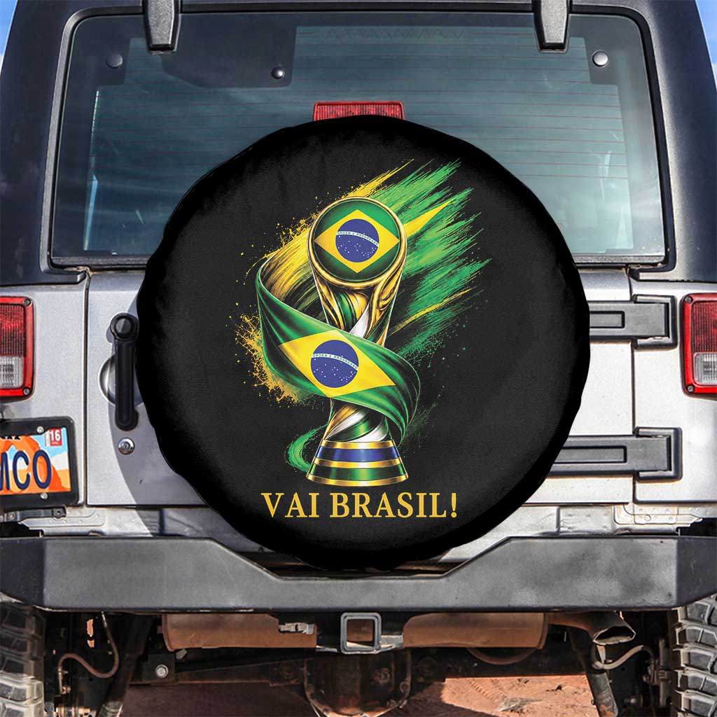 Brazil Soccer Fan 2026 Gift Spare Tire Cover Vai Brasil TS12 No hole Black Print Your Wear