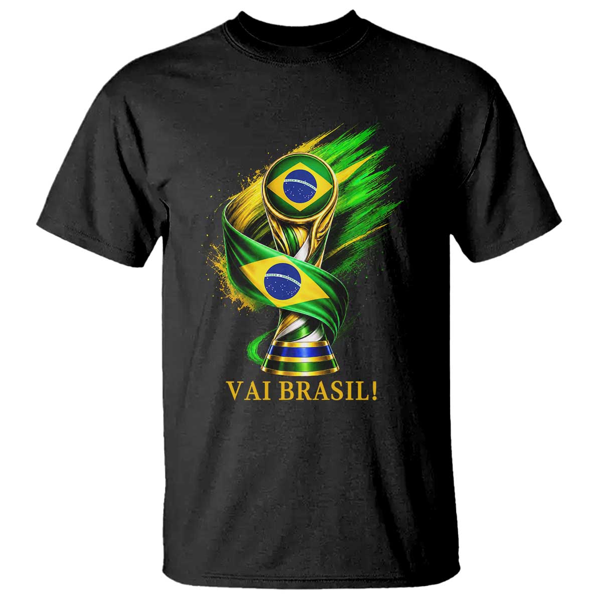 Brazil Soccer Fan 2026 Gift T Shirt Vai Brasil TS12 Black Print Your Wear