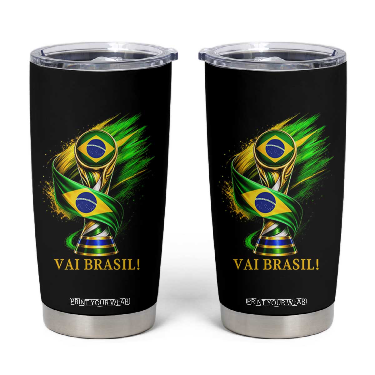 Brazil Soccer Fan 2026 Gift Tumbler Cup Vai Brasil