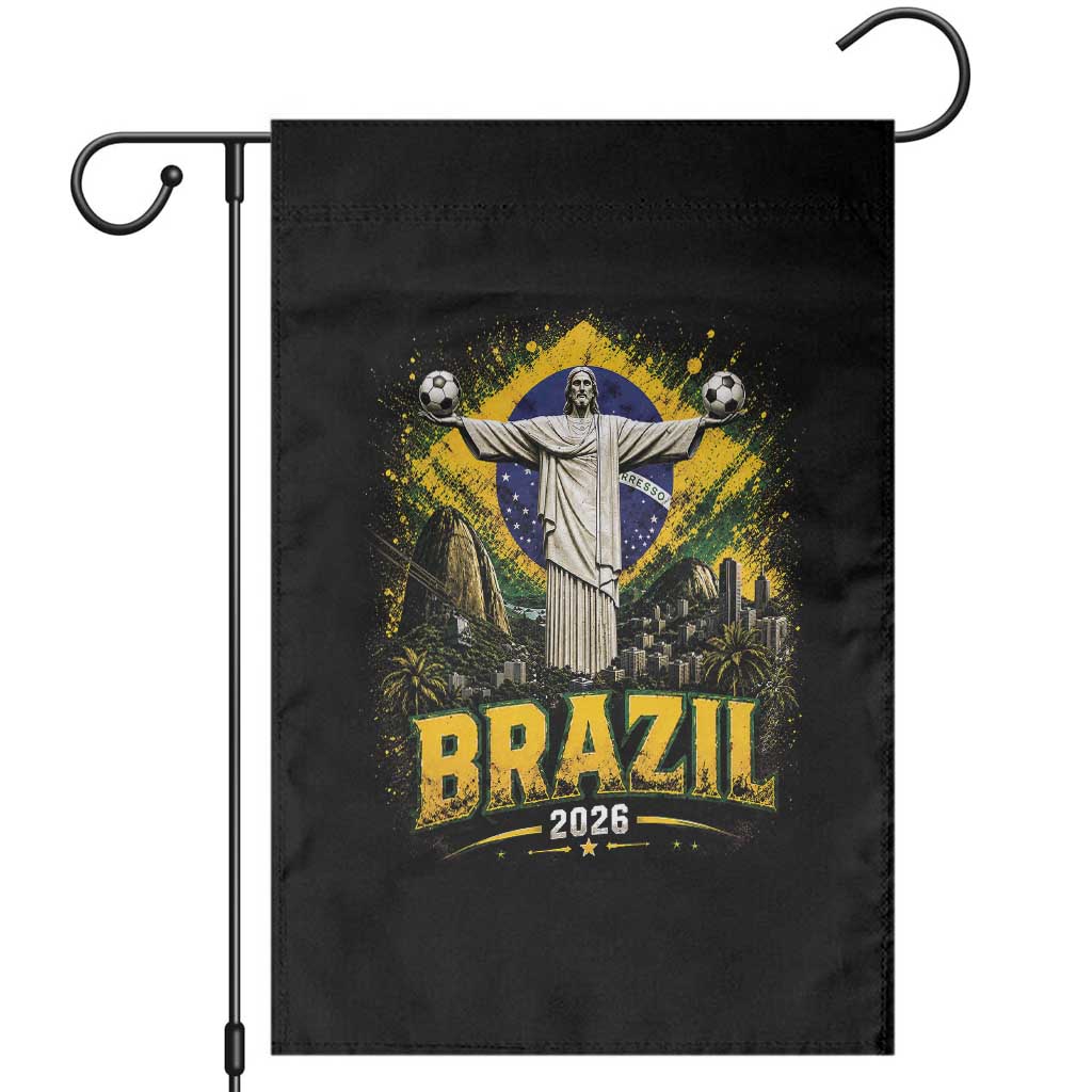 Brazilian Futbol 2026 Garden Flag Christ The Redeemer Football Pride