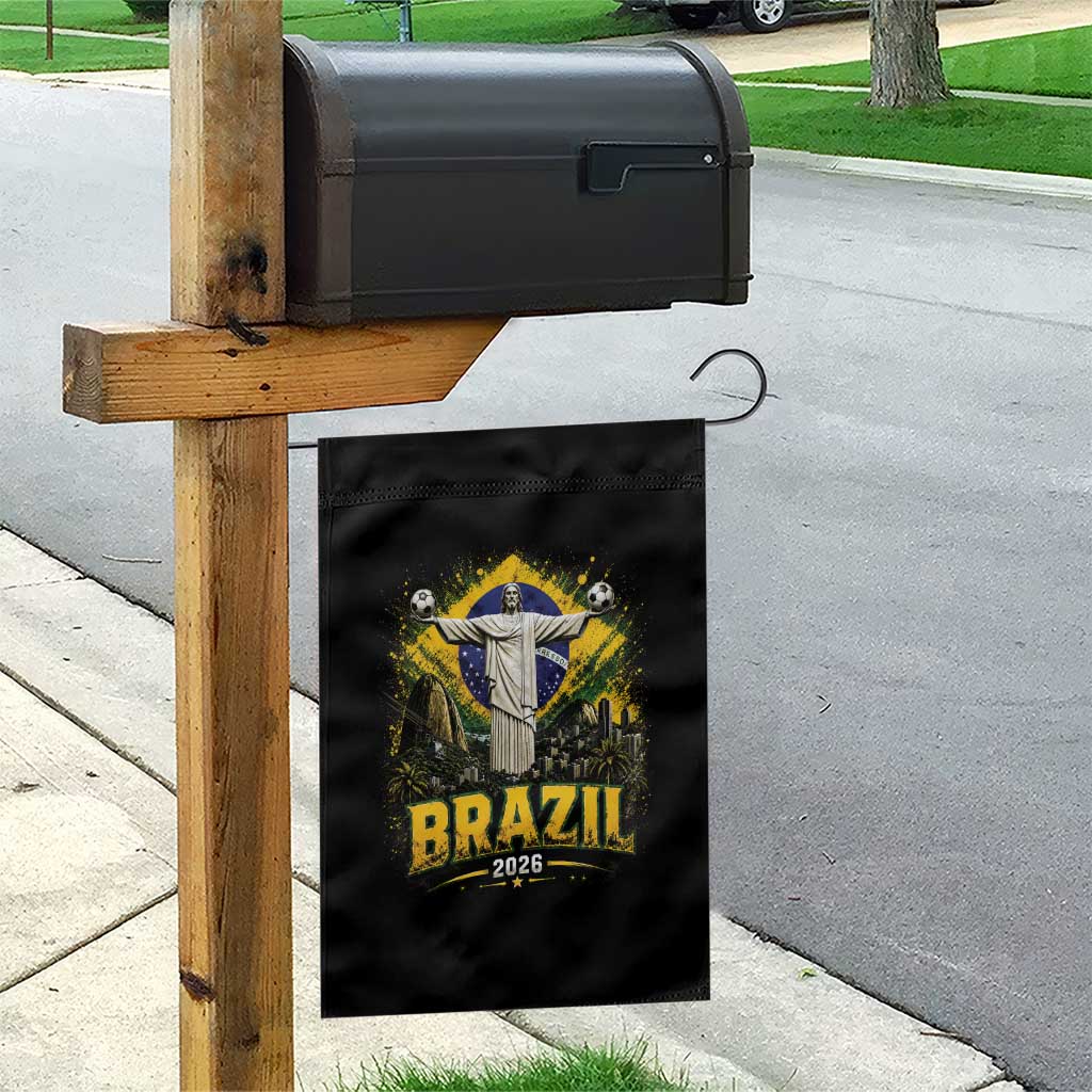 Brazilian Futbol 2026 Garden Flag Christ The Redeemer Football Pride