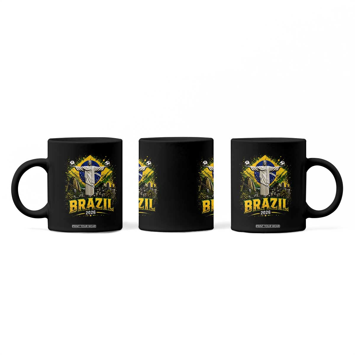 Brazilian Futbol 2026 Coffee Mug Christ The Redeemer Football Pride