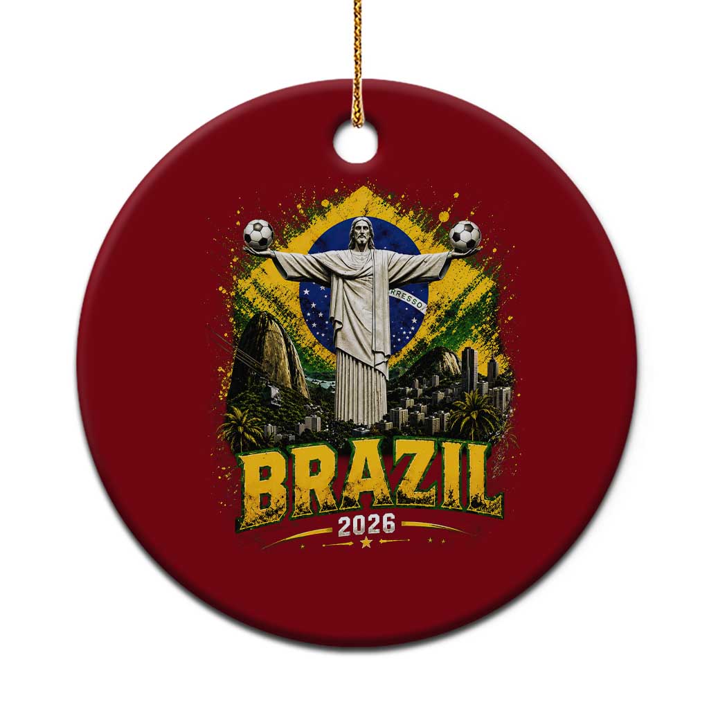 Brazilian Futbol 2026 Ceramic Ornament Christ The Redeemer Football Pride