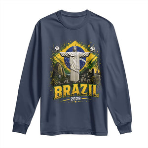 Brazilian Futbol 2026 Long Sleeve Shirt Christ The Redeemer Football Pride