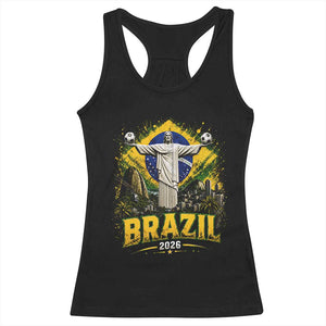 Brazilian Futbol 2026 Racerback Tank Top Christ The Redeemer Football Pride