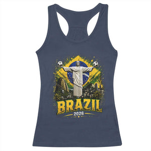 Brazilian Futbol 2026 Racerback Tank Top Christ The Redeemer Football Pride