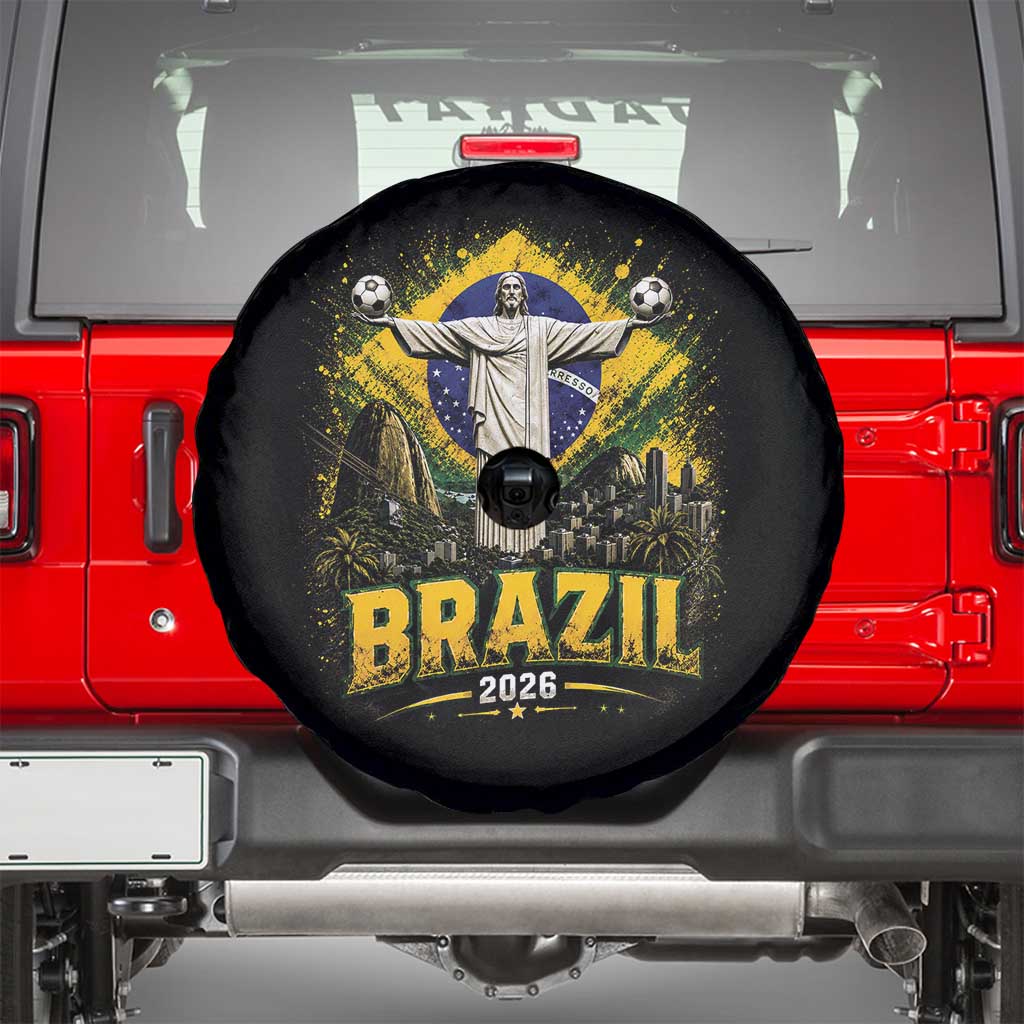 Brazilian Futbol 2026 Spare Tire Cover Christ The Redeemer Football Pride