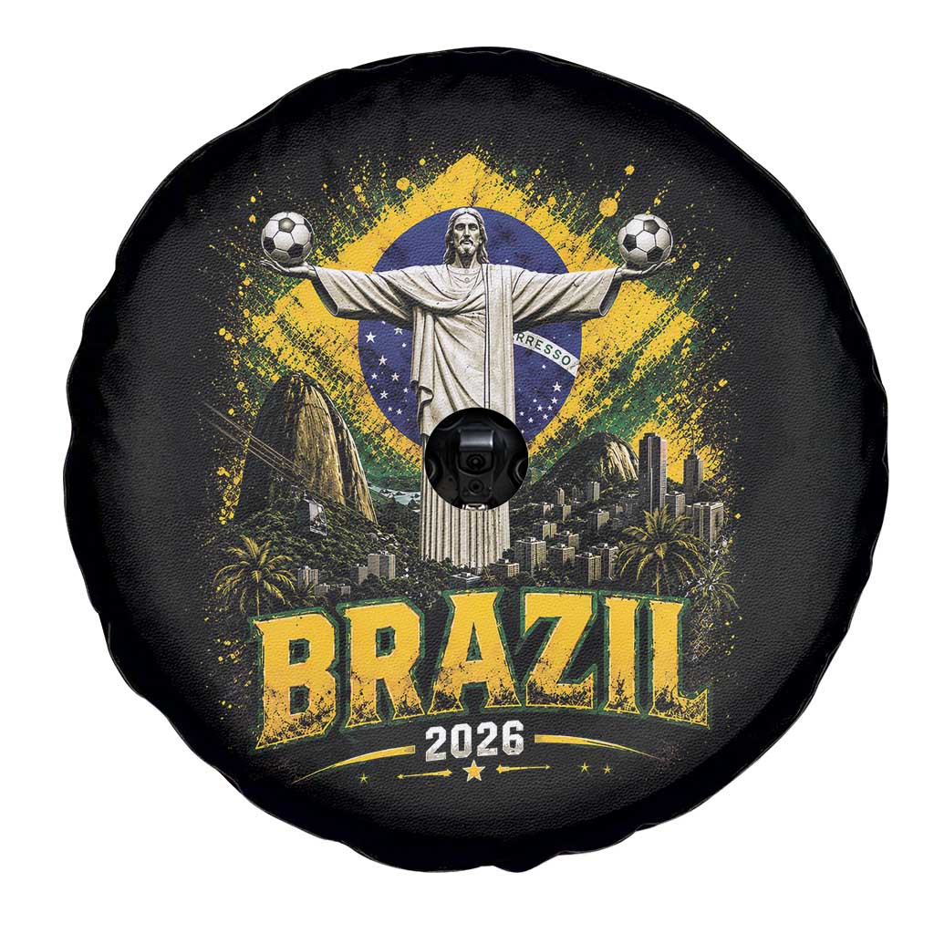 Brazilian Futbol 2026 Spare Tire Cover Christ The Redeemer Football Pride