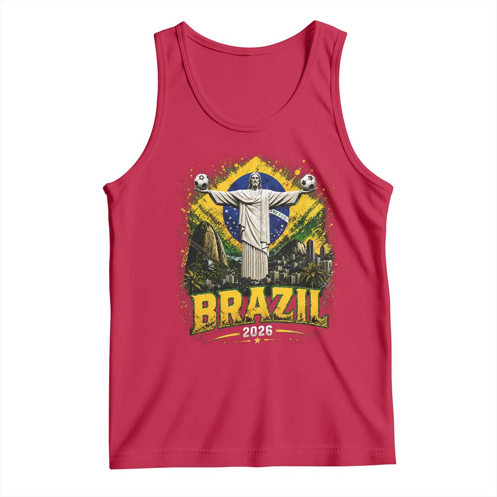 Brazilian Futbol 2026 Tank Top Christ The Redeemer Football Pride