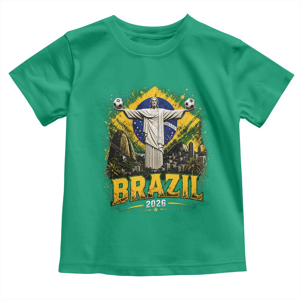Brazilian Futbol 2026 Toddler T Shirt Christ The Redeemer Football Pride