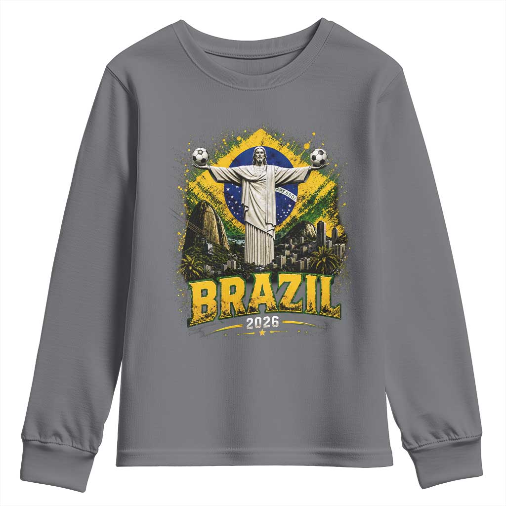 Brazilian Futbol 2026 Youth Sweatshirt Christ The Redeemer Football Pride