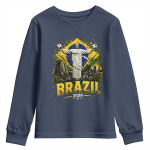Brazilian Futbol 2026 Youth Sweatshirt Christ The Redeemer Football Pride