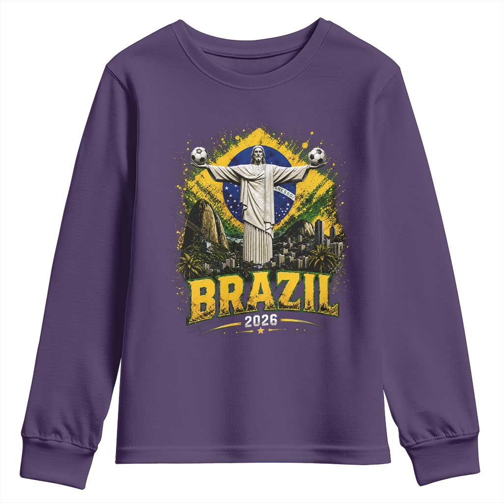 Brazilian Futbol 2026 Youth Sweatshirt Christ The Redeemer Football Pride