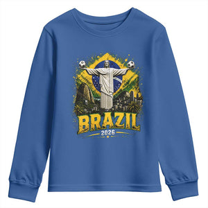 Brazilian Futbol 2026 Youth Sweatshirt Christ The Redeemer Football Pride