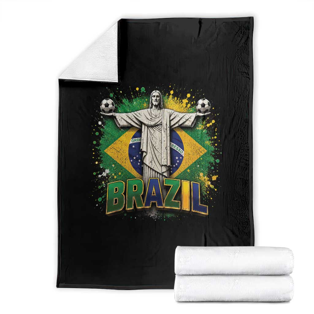 Latin Pride Christ The Redeemer Graphic Throw Blanket Brazilian Football 2026