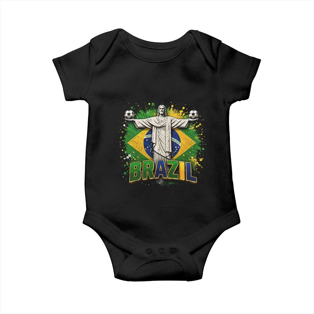 Latin Pride Christ The Redeemer Graphic Baby Onesie Brazilian Football 2026 TS12 Black Print Your Wear