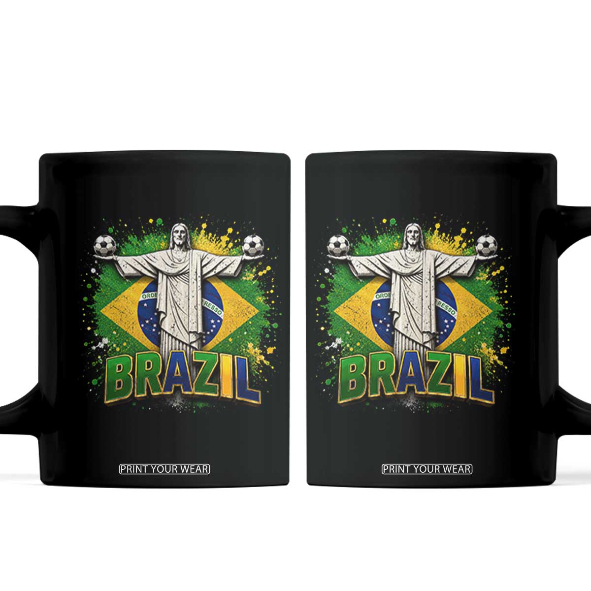 Latin Pride Christ The Redeemer Graphic Coffee Mug Brazilian Football 2026
