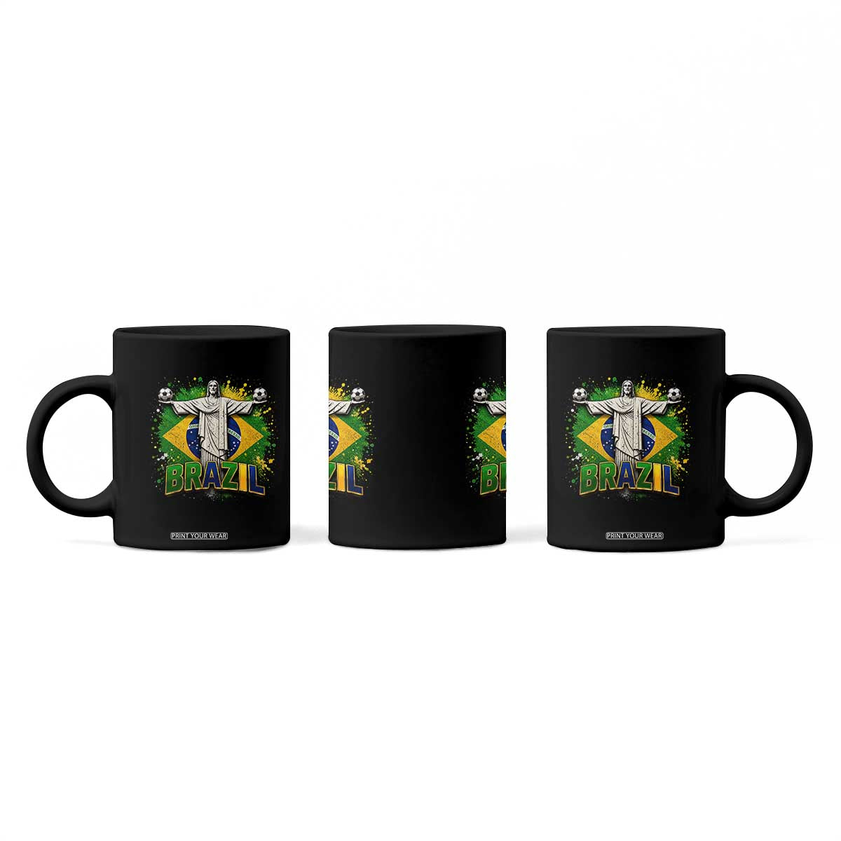 Latin Pride Christ The Redeemer Graphic Coffee Mug Brazilian Football 2026