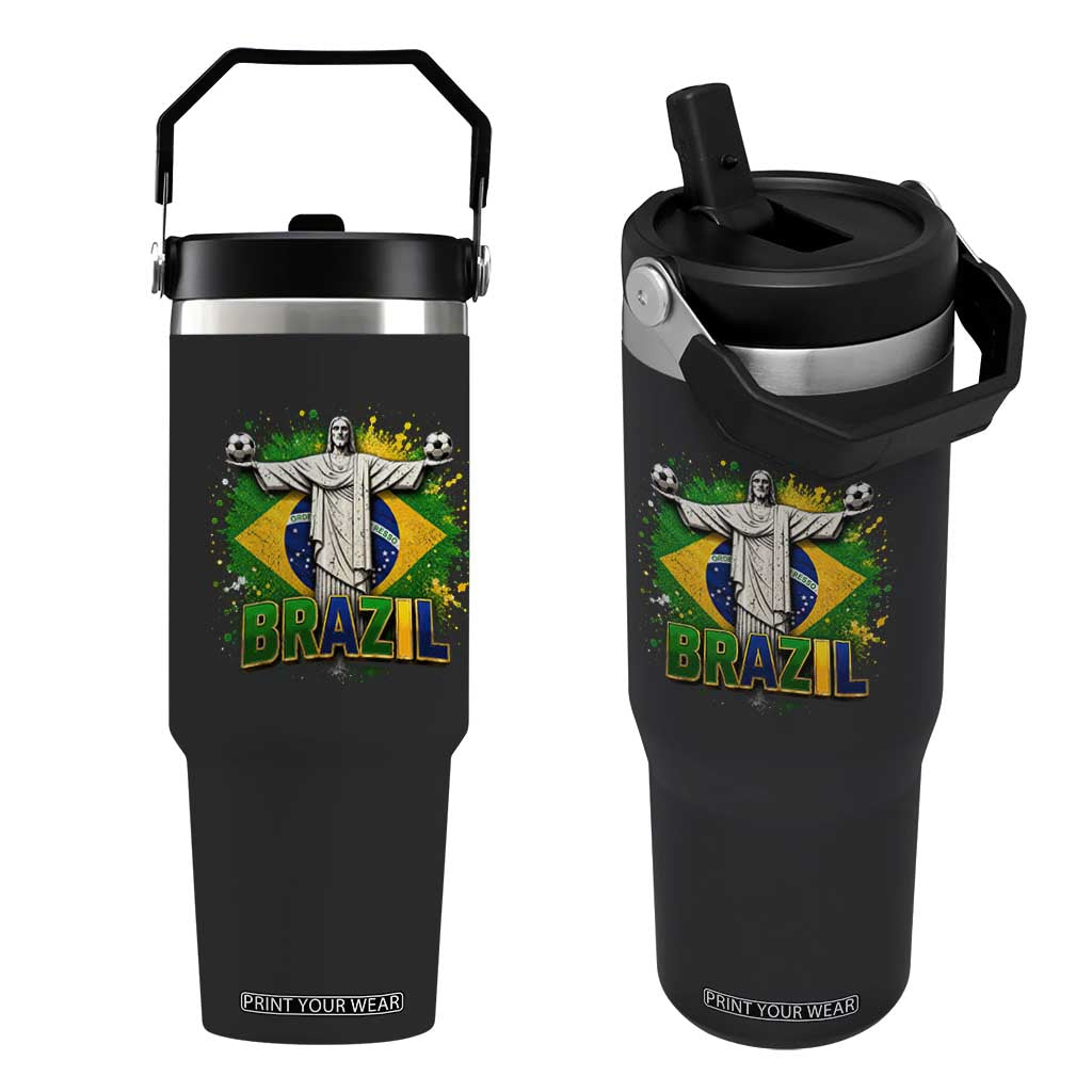 Latin Pride Christ The Redeemer Graphic Flip Straw Tumbler Brazilian Football 2026