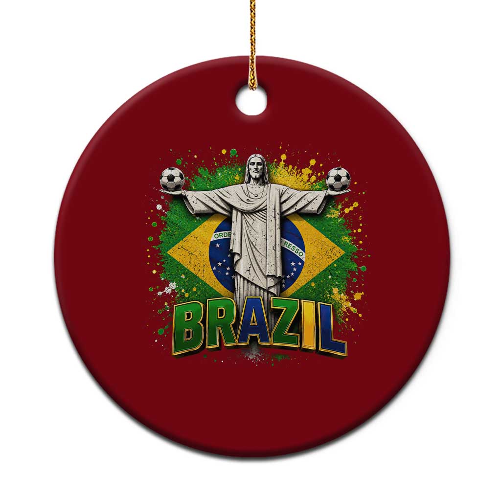 Latin Pride Christ The Redeemer Graphic Ceramic Ornament Brazilian Football 2026 TS12 1pc Red Print Your Wear
